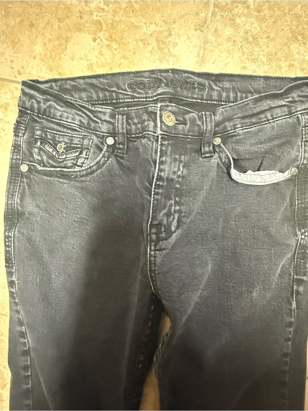 Men’s Cody James black jeans - Picture 4 of 5